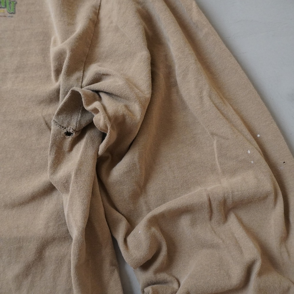 Vintage Deer Bow Hunting Long Sleeve T-Shirt Tan XL Faded Distressed - Picture 7 of 8
